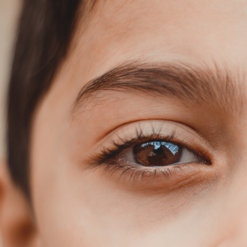 Close-up image of a child’s eye, highlighting eye health, vision development, and the importance of early myopia detection.